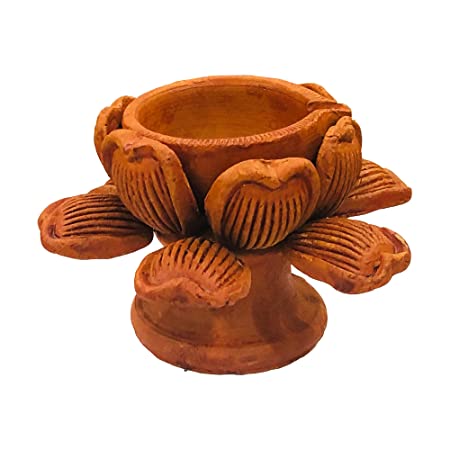 Handcrafted Terracotta Earthen Clay mud Handmade Home Decorative Diwali Diya (Color : Terracotta) (Terracotta-DD6)
