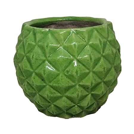 Glossy Ceramic Pots Ceramic Planters for Indoor Plants/Planters,Home Decor,Garden Decor, Decorative Succulents Pot (Color: Green) (Size :5 Inches.)