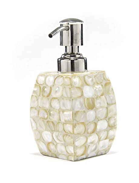 Handcrafted Mother of Pearl handwash Liquid soap Dispenser/Shampoo Dispenser/Gel Dispenser Crafted Luxury Bathroom Kitchen Accessory (Height : 6 Inches)