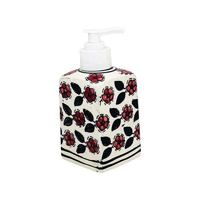 Handcrafted Ceramic handwash Liquid soap Dispenser/Shampoo Dispenser/Gel Dispenser for Bathroom, Kitchen (Height : 5.5 Inches)