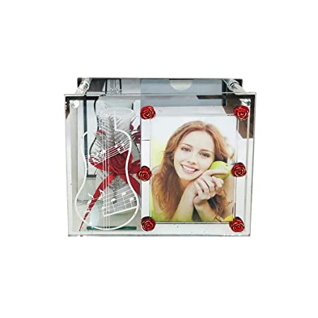 Table Photo Frame with Vase for Home Decor, Table Decor, Gifting Purpose (Red)