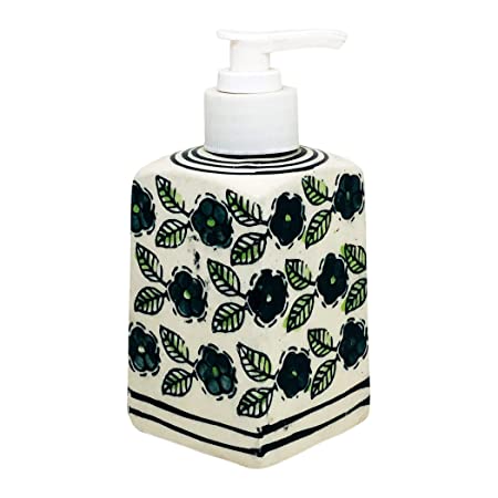 Handcrafted Ceramic handwash Liquid soap Dispenser/Shampoo Dispenser/Gel Dispenser for Bathroom, Kitchen (Height : 5.5 Inches.)