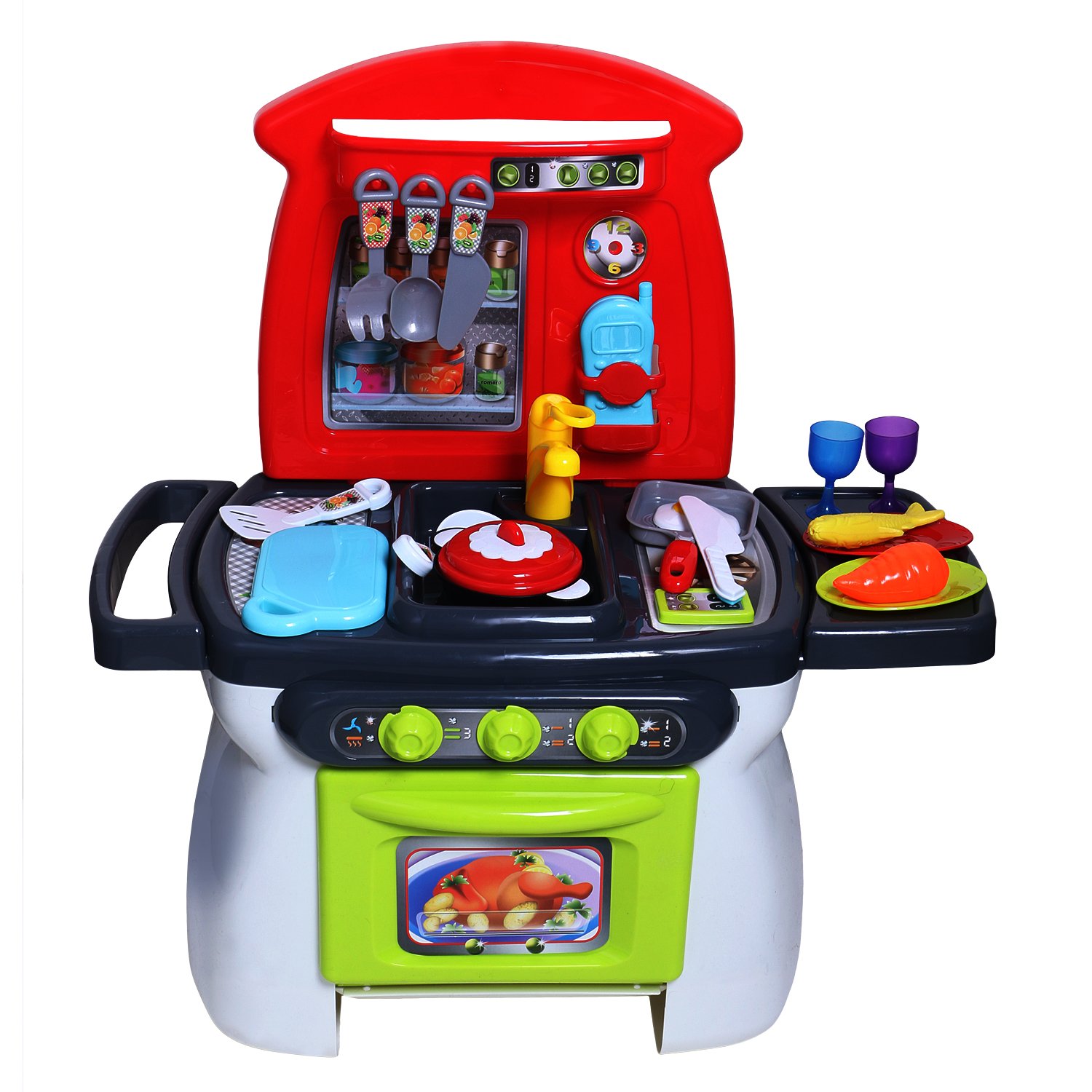 18 Pieces My First Kitchen Playset Toy Set for Kids Roleplay Toy