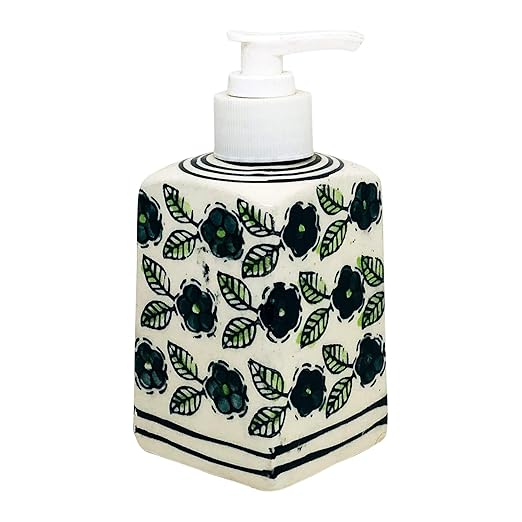 Handcrafted Ceramic handwash Liquid soap Dispenser/Shampoo Dispenser/Gel Dispenser for Bathroom, Kitchen (Height : 5.5 Inches.)