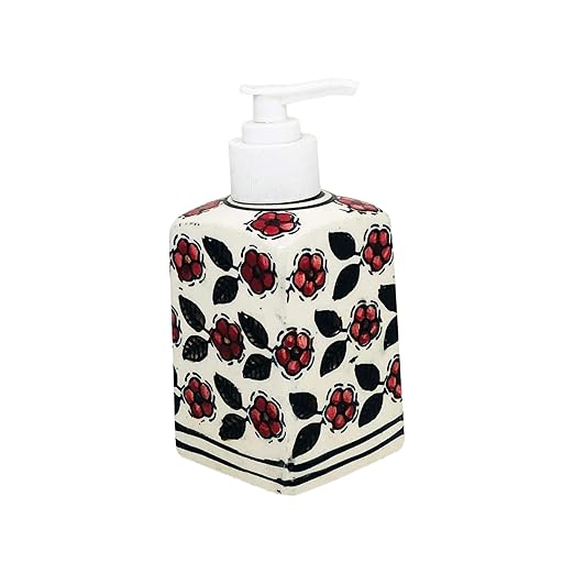 Handcrafted Ceramic handwash Liquid soap Dispenser/Shampoo Dispenser/Gel Dispenser for Bathroom, Kitchen (Height : 5.5 Inches)