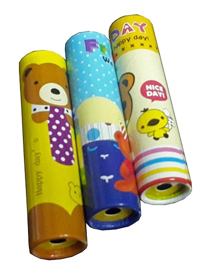 Educational Fun Magic Kaleidoscope Toy for Kids, Birthday Party Return Gifts - Pack of 3 Pcs. (Cardboard, Multicolor)