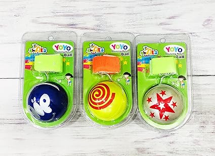 Yo Yo Ball Toy for Kids, Ball Play Set Adjustable Velcro Wrist Band YoYo, Multicolor (Yo Yo Ball (Pack of 3)