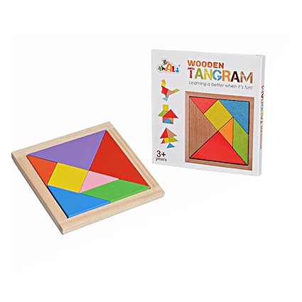 Wooden Tangram Puzzle for Kids, Educational and Learning Toy for Kids (Multicolor)