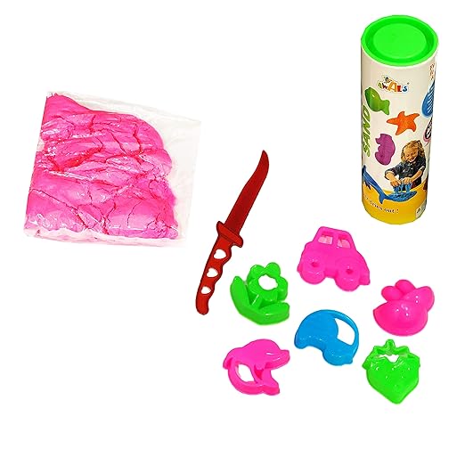 Magic Sand for Children Creative Playing Dynamic Sand Toy for Kids (400 GMS. Sand & Moulds)