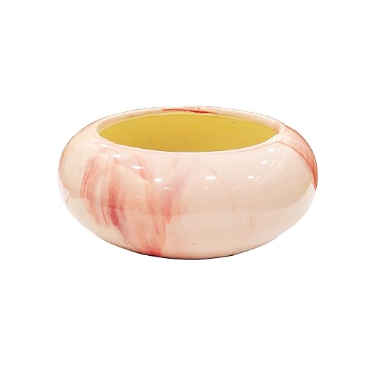 Ceramic Bonsai Planter Pot for Indoor Ourdoor Plants, Home and Garden Decor, Decorative Succulents Pot (Color: Glossy Pink Shaded ; Size : 6 Inches.)