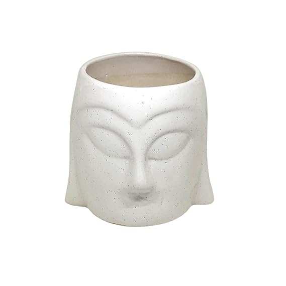  Face Shaped Ceramic Pots Ceramic Planters for Indoor Plants/Planters,Home Decor,Garden Decor, Decorative Succulents Pot (Color: White)(Size: 5 Inches.x 6 Inches.)