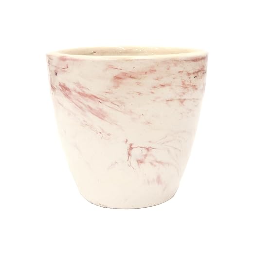 Ceramic Pots, Plant Containers for Home and Garden Decor (Size: 4X4 Inches, Glossy Finish) (Pink White)