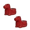 Glossy Dog Shape Miniature Ceramic Pots Ceramic Planter for Home Decor,Garden Decor,Decorative Succulents Pot (Color: Red)(L:9 cm, W:7 cm, H:7 cm) (Pack of 2)