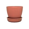  Matte Finish Ceramic Pots Ceramic Planters Plant Pots with Saucers for Indoor Plants/Planters,Home Decor,Garden Decor,Decorative Succulents Pot (Color:Pink)(L:10 cm,W:10 cm,H:10 cm)