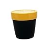  Glossy Handcrafted Ceramic Planter for Indoor Outdoor Plants,Home & Garden Decor,Office Decor,Decorative Succulent Pot (Color: Black, Yellow)(Size : 4 Inches.)