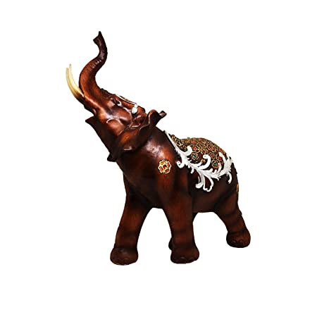 Resin Craft Feng Shui Bejeweled Trunk Up Elephant Figurine Showpiece for Home Decor | Table Decor | Gifting Ideas | Housewarming Gifts (Height : 31 Cms.)