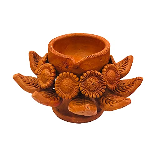 Handcrafted Terracotta Earthen Clay mud Handmade Home Decorative Diwali Diya (Color : Terracotta) (Terracotta-DD5)