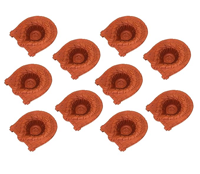  Handcrafted Terracotta/Earthen Clay Small Diwali Diya/Tealight for Dipawali Pooja/Puja (Pack of 10)