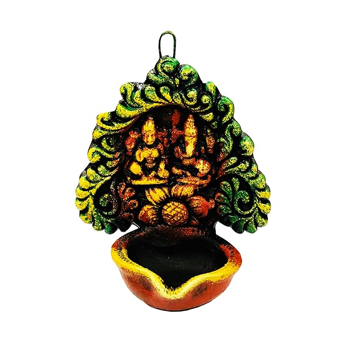 Terracotta Earthen Clay Handcrafted Wall Hanging Diya,Decorative Diwali Diya for Home Decoration (Size : 4 Inches, Multicolour)