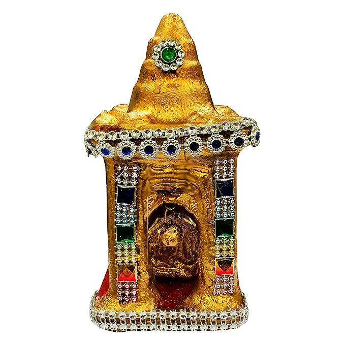 Terracotta Earthenware Clay Hatri Lakshmi Ganesh Square Shape Diwali Temple Mandir for Diwali Puja/Pooja, Home Decoration - Size(LxWxH in Cms) : 8x8x15