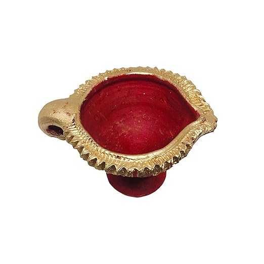  Terracotta Earthen Clay Diya / Dhoop Dani with Handle Red Loban Burner , Loban Dani, Dhuni Burner Holder (5 Inch Size 100% Pure Mitti)