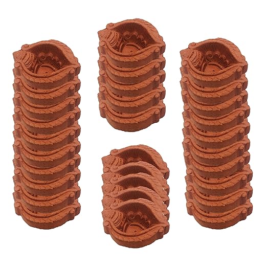  Terracotta Earthen Clay Small Decorative Diwali Diya for Home Decoration (Size : 7 Cmx 5.5 Cmx 2 Cm) (Pack of 30)