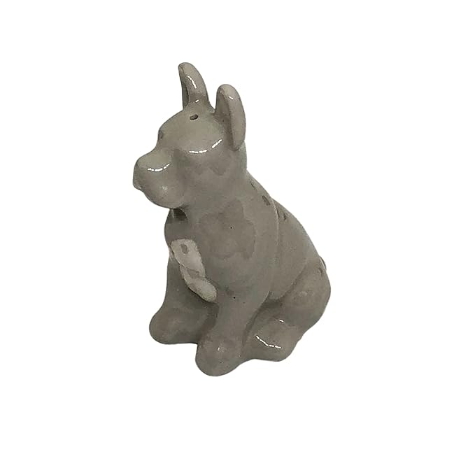 Ceramic Dog Shaped Salt Sprinkler for Dining Table, 1-Piece (Grey)