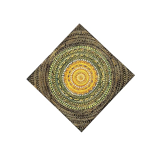 Handcrafted Ceramic Art On Wood Base Wall Hanging for Home Decor/Wall Decor/Wall Hanging (Color: Multi) (Size : 8 Inches.x8 Inches.)
