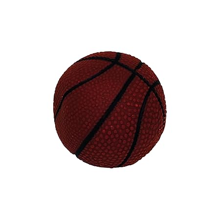  Basketball Dog Toy, 8 cm Squeaky Ball, Interactive Pet Play Toy for All Breeds, Brown