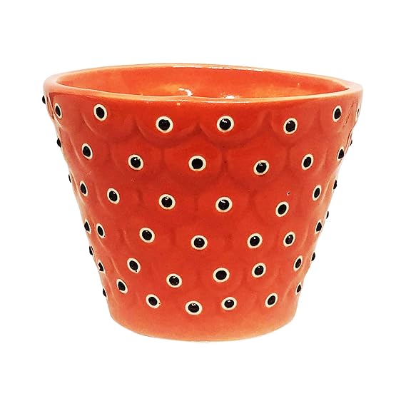 Ceramic Planter Pot Indoor Ourdoor Plants,Home and Garden Decor, Decorative Succulents Pot (Size : 5 Inches) (Orange)
